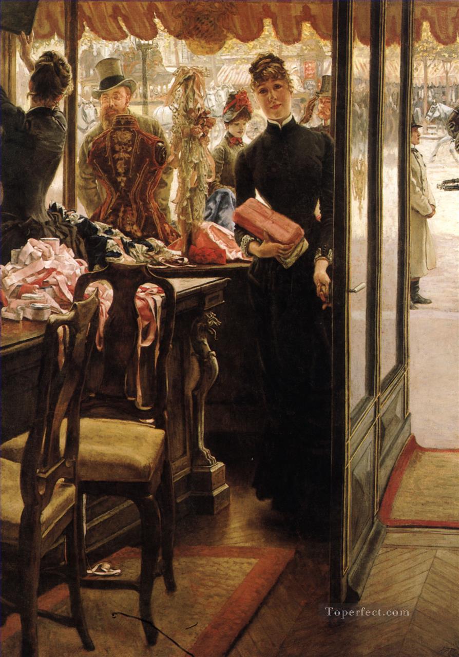 The Shop Girl James Jacques Joseph Tissot Oil Paintings